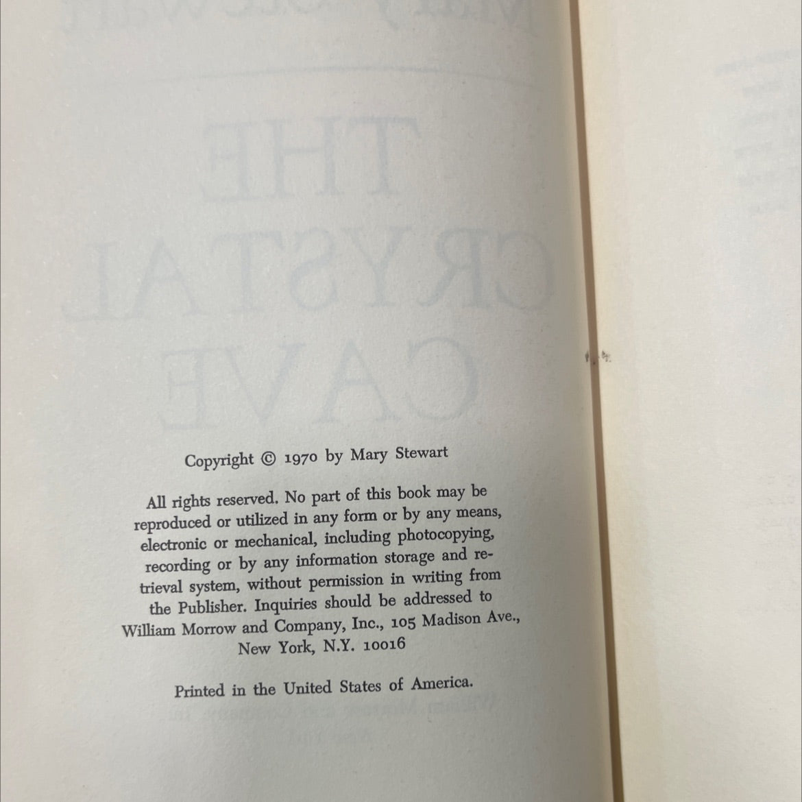 the crystal cave book, by Mary Stewart, 1970 Hardcover image 3