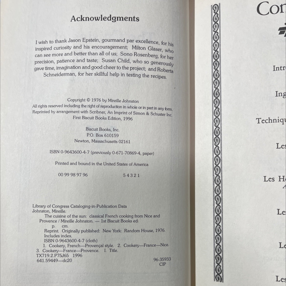 the cuisine of the sun classical french cooking from nice and provence book, by Mireille Johnston, 1996 Hardcover image 3