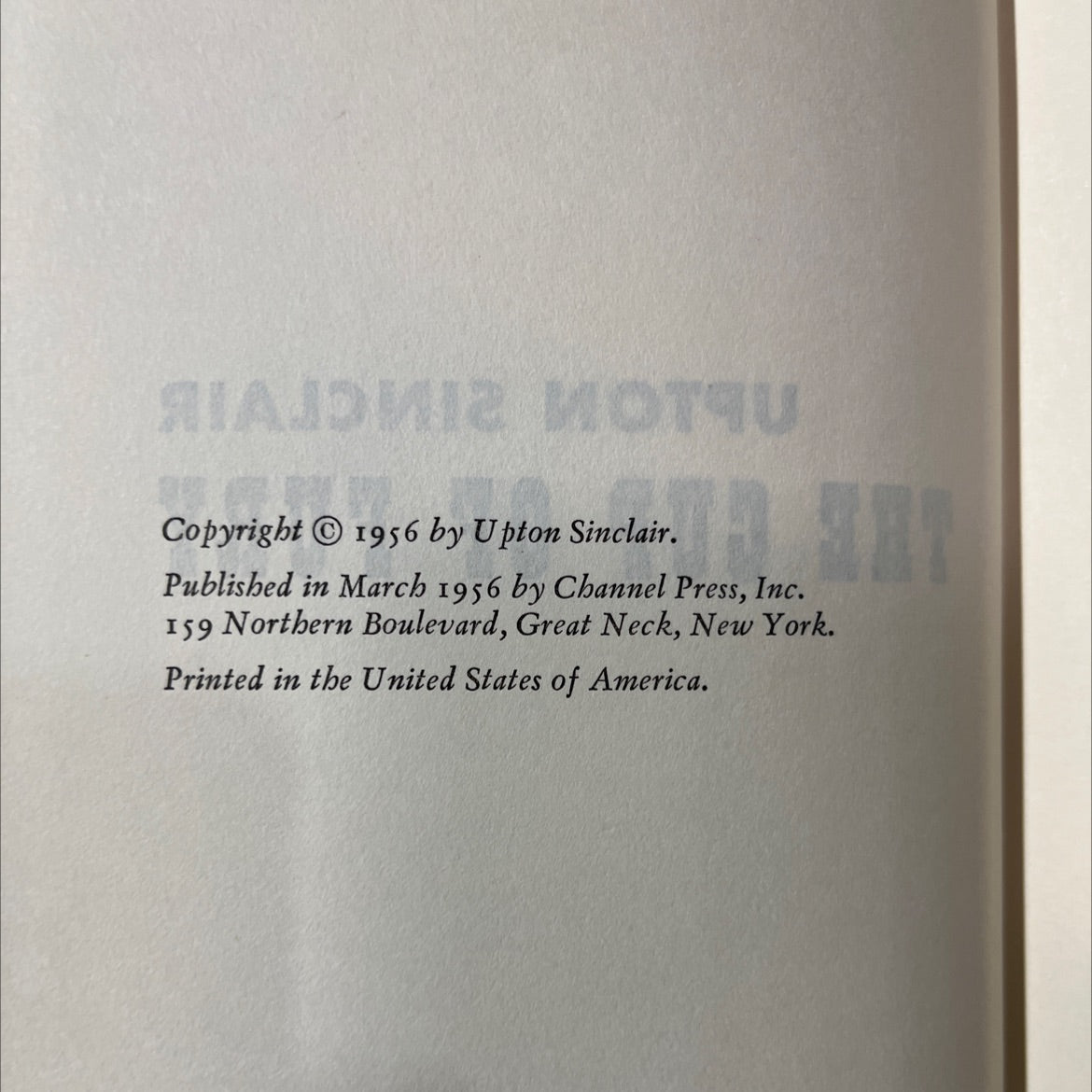 the cup of fury book, by upton sinclair, 1956 Hardcover image 3