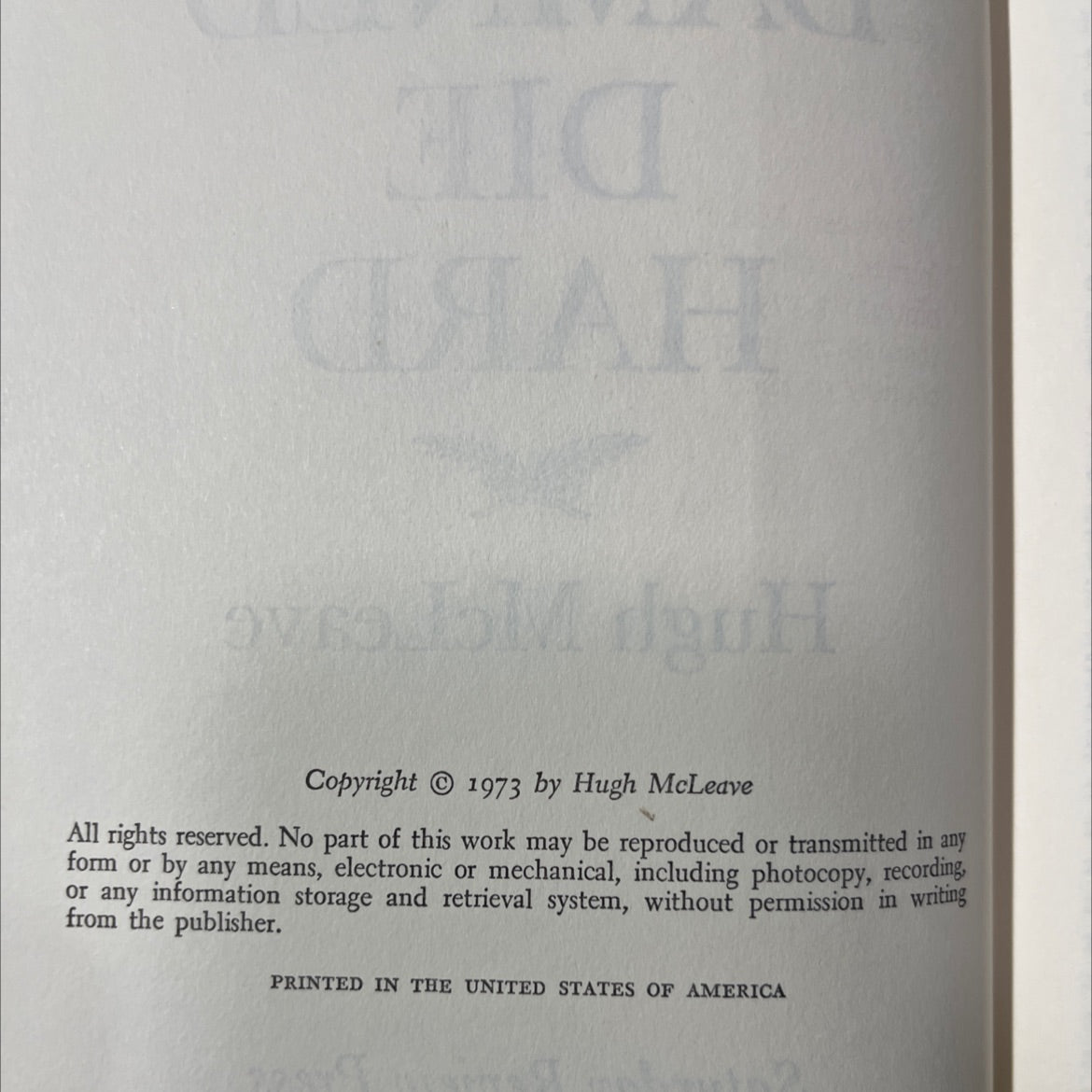 the damned die hard book, by Hugh McLeave, 1973 Hardcover image 3