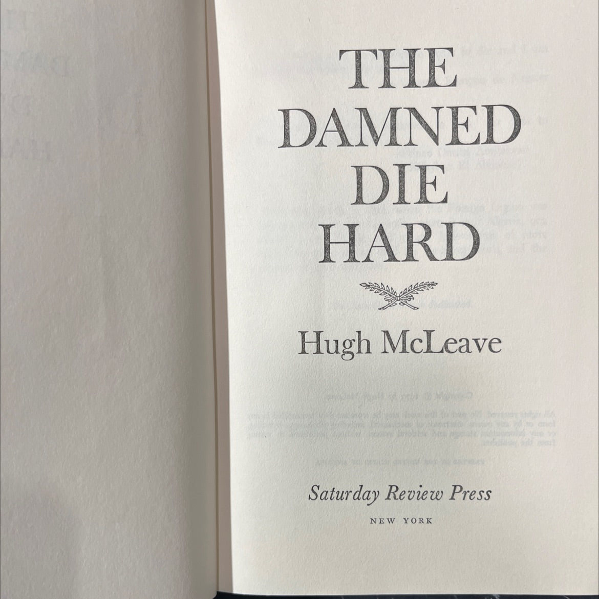 the damned die hard book, by Hugh McLeave, 1973 Hardcover image 2