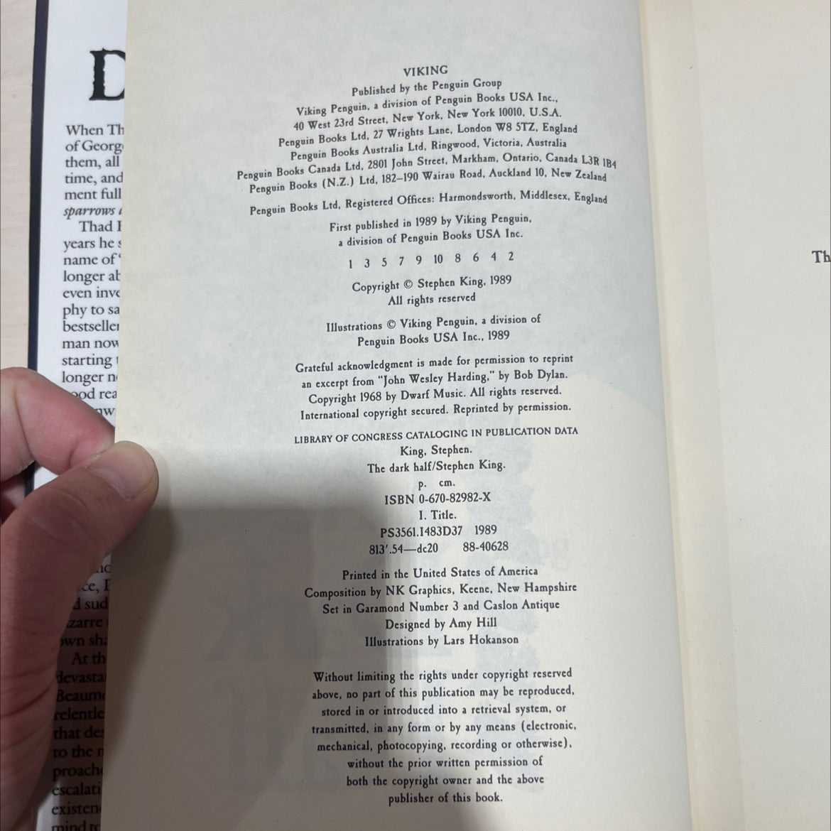 the dark half book, by Stephen King, 1999 Hardcover image 3