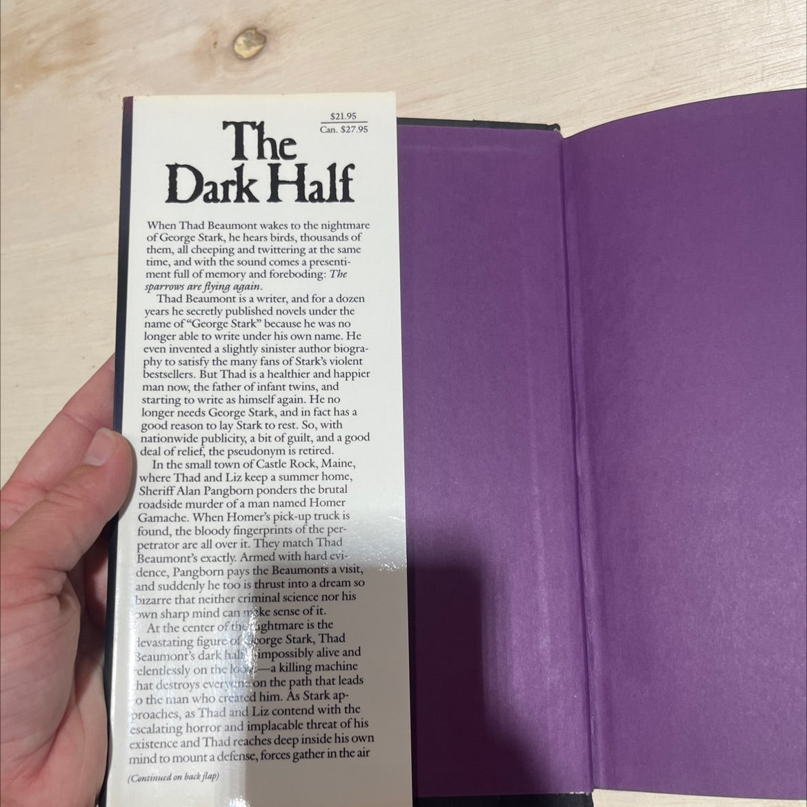 the dark half book, by Stephen King, 1999 Hardcover image 4
