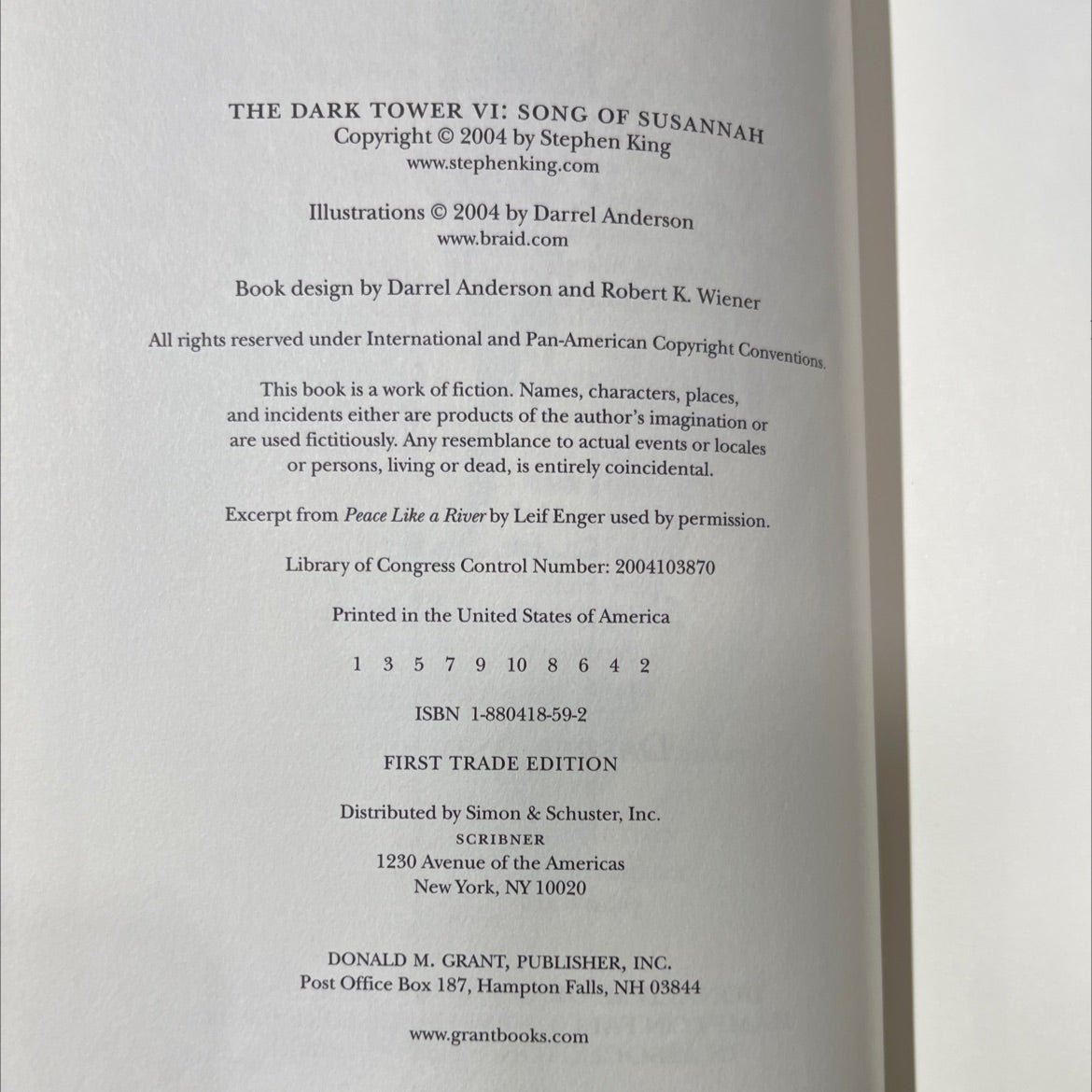 the dark tower vi: song of susannah book, by stephen king, 2004 Hardcover image 3