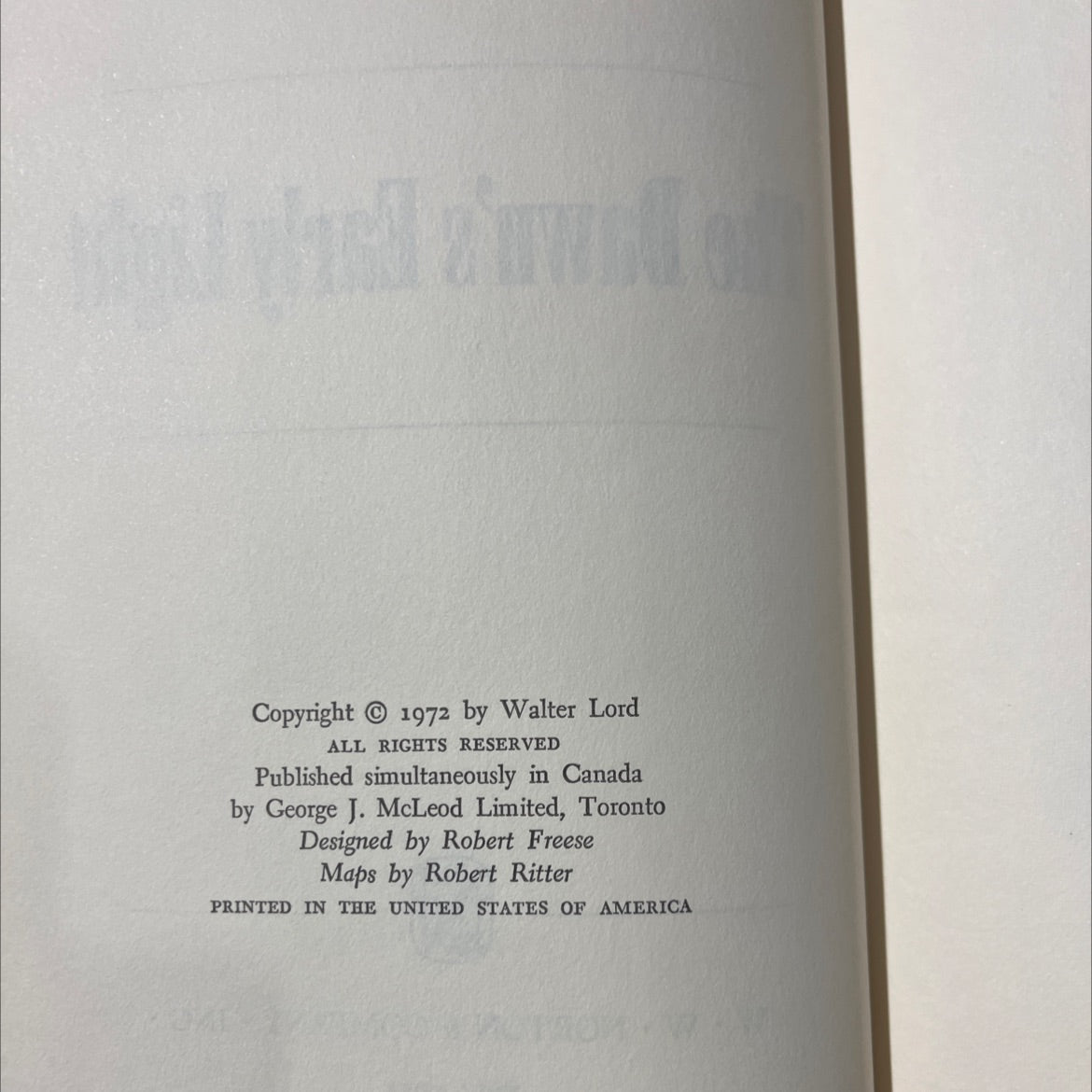 the dawn's early light book, by walter lord, 1972 Hardcover image 3