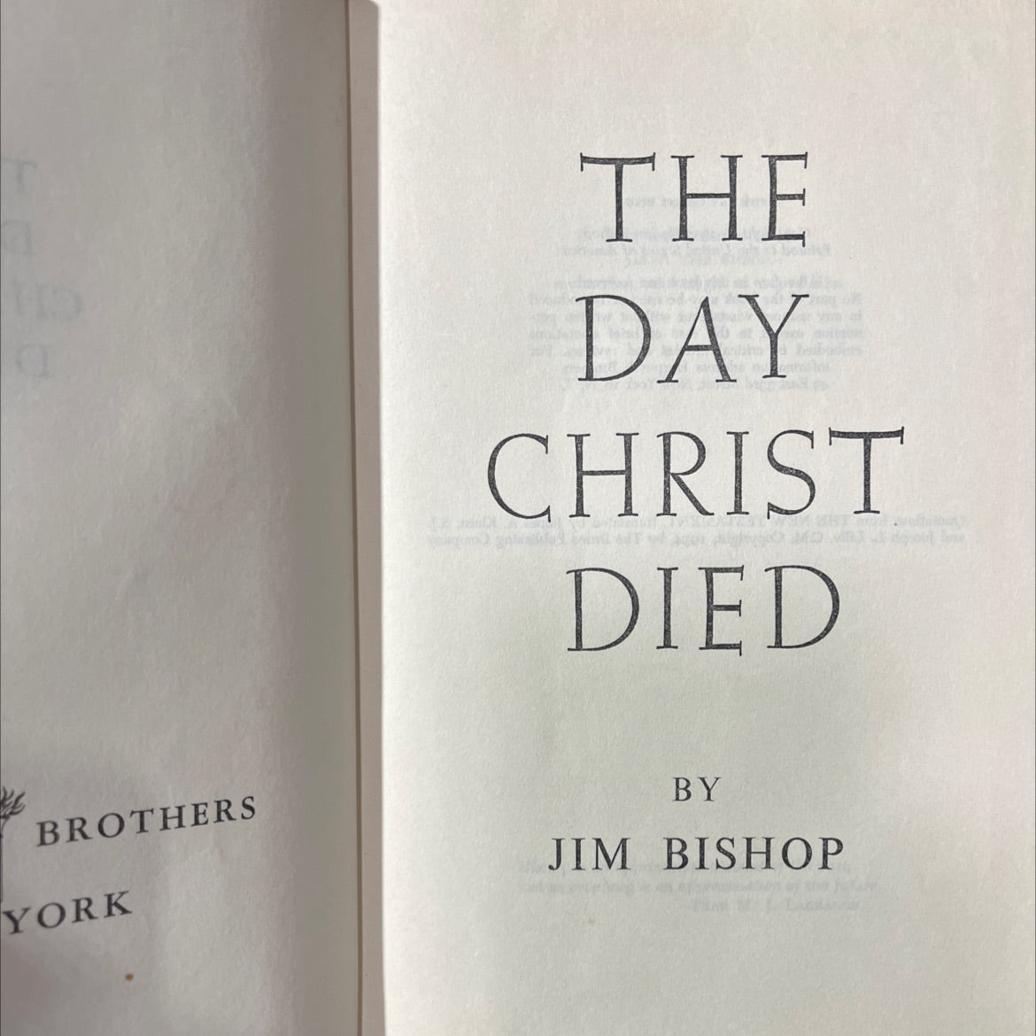 the day christ died brothers york book, by jim bishop, 1957 Hardcover image 2