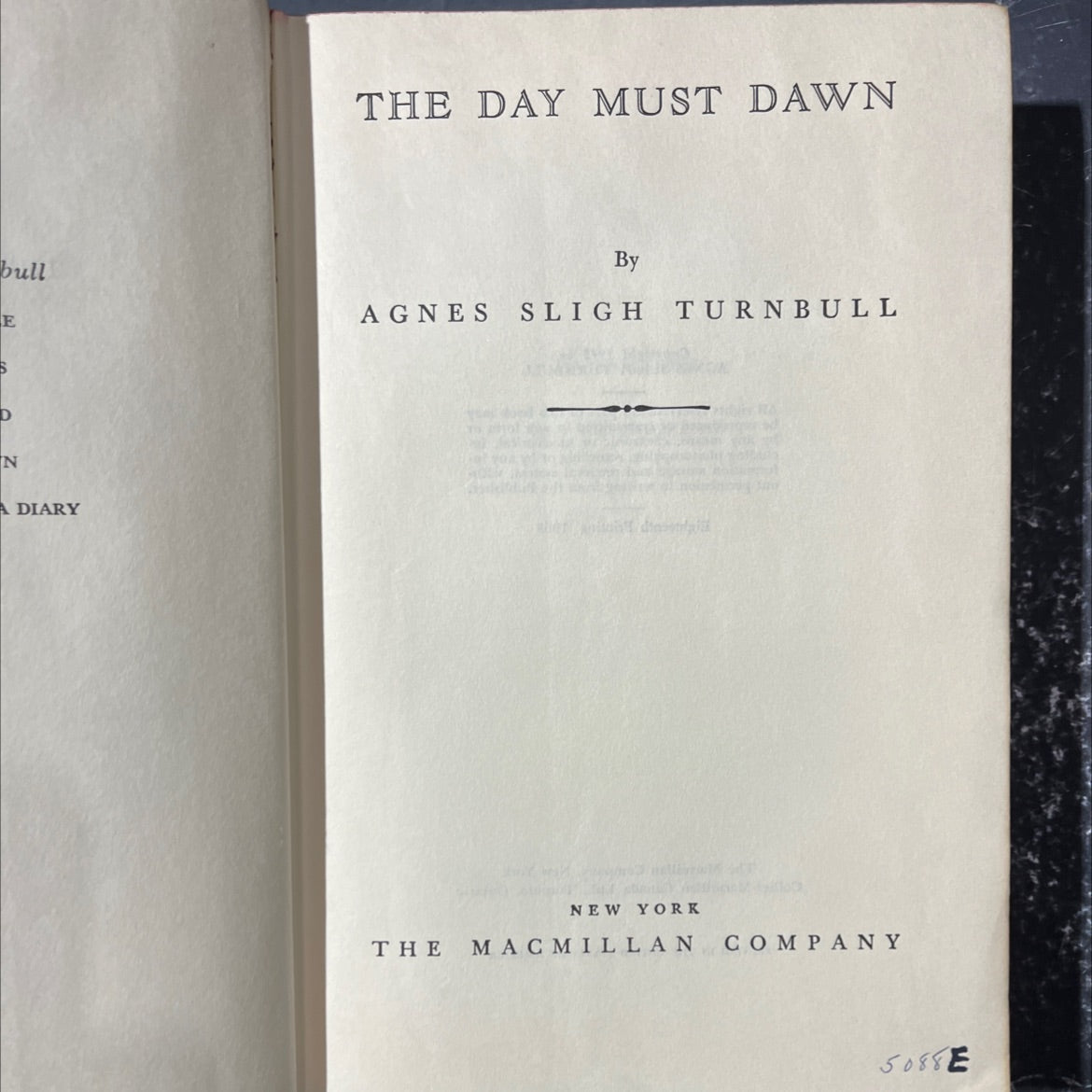 the day must dawn book, by agnes sligh turnbull, 1968 Hardcover image 2