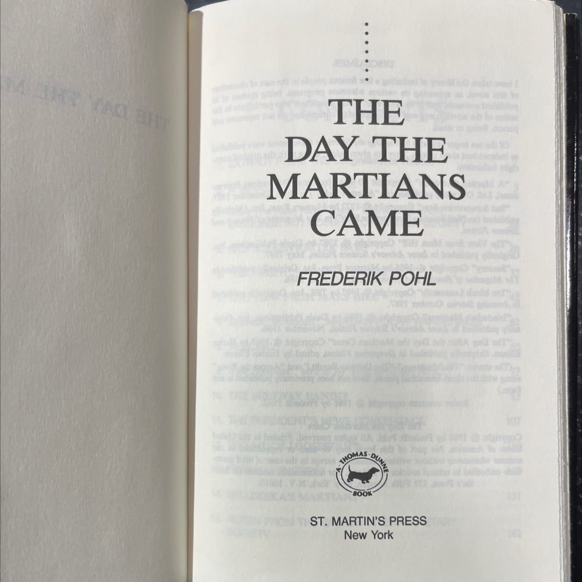 the day the martians came book, by frederik pohl, 1988 Hardcover image 2