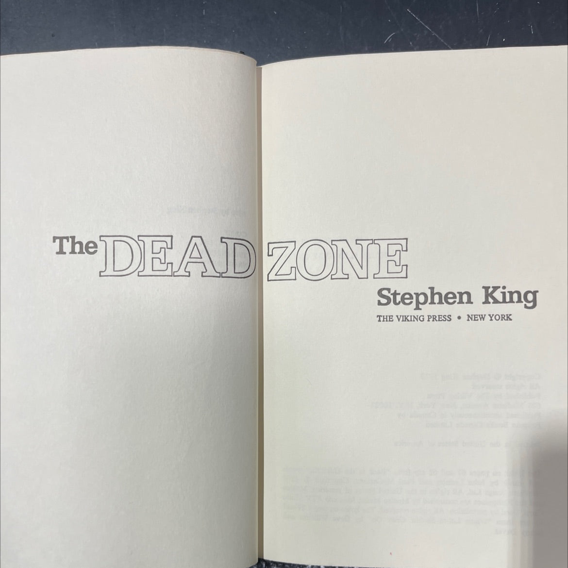 the dead zone book, by Stephen King, 1979 Hardcover image 2