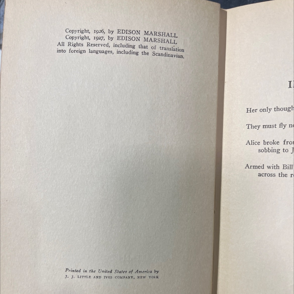 the deadfall book, by edison marshall, 1927 Hardcover image 3