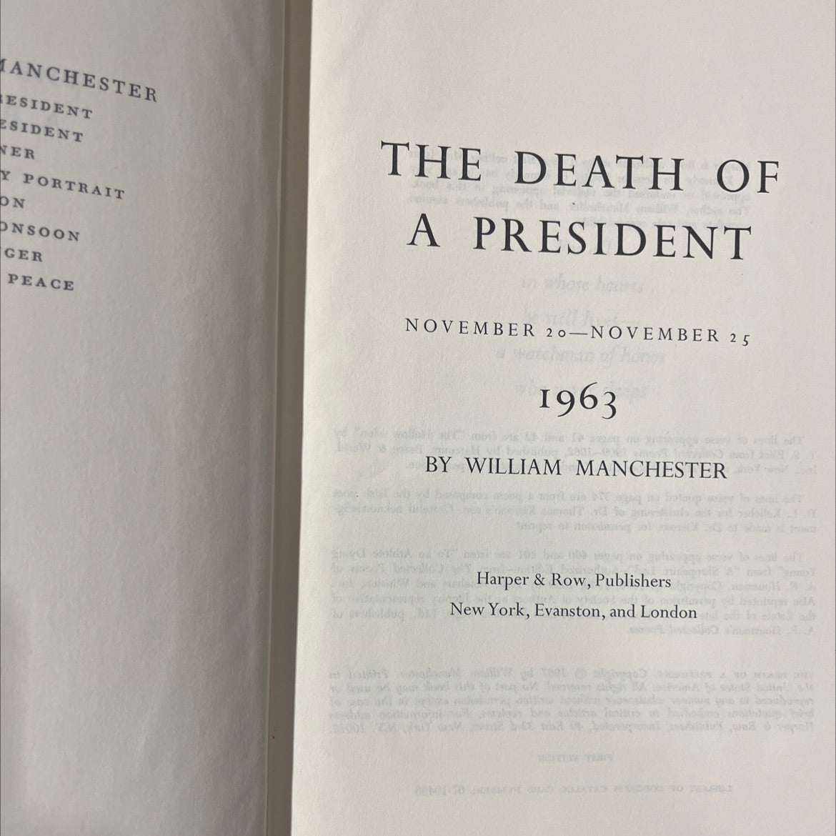 the death of a president book, by william manchester, 1967 Hardcover image 2