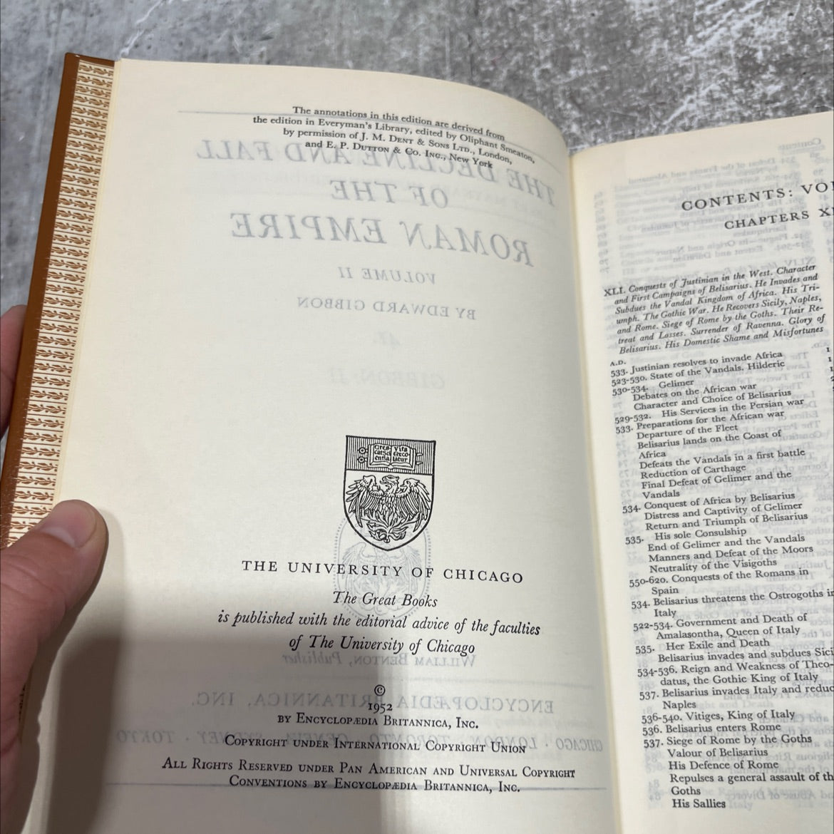the decline and fall chart of the roman empire volume ii book, by edward gibbon, 1970 Hardcover image 3