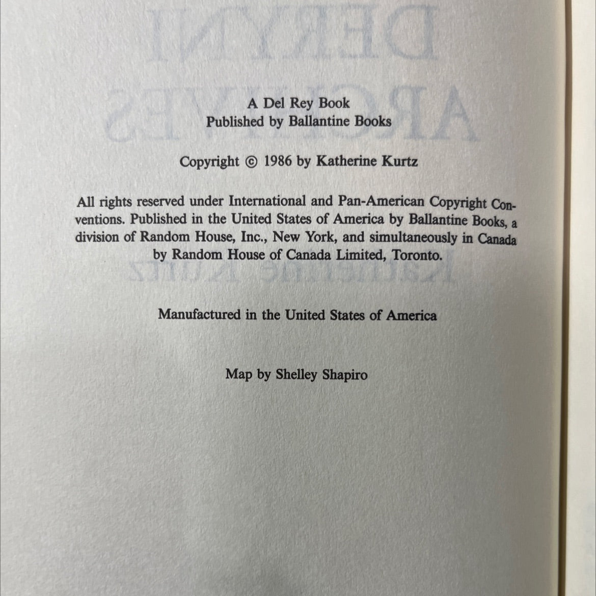 the deryni archives book, by Katherine Kurtz, 1986 Hardcover image 3