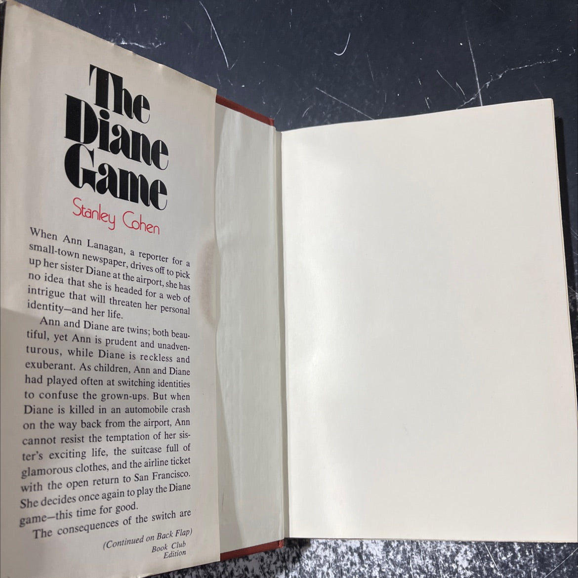 the diane game book, by stanley cohen, 1973 Hardcover image 4