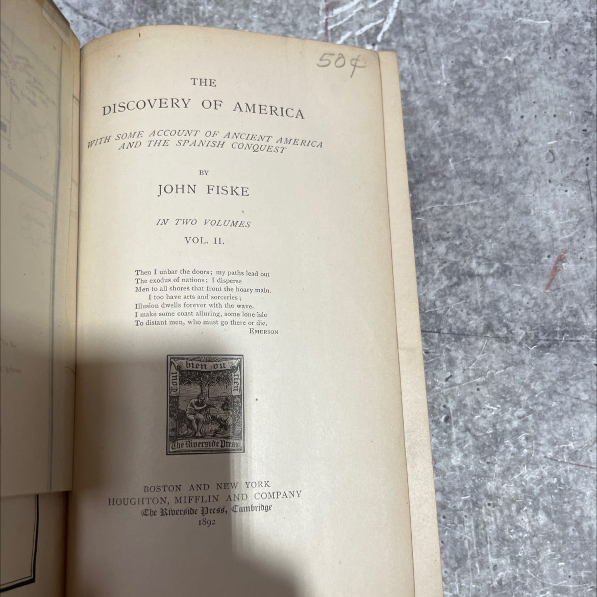 the discovery of america 504 with some account of ancient america and the spanish conquest book, by john fiske, 1892 image 2