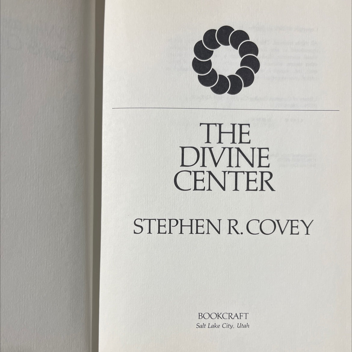 the divine center book, by stephen r. covey, 1982 Hardcover image 2