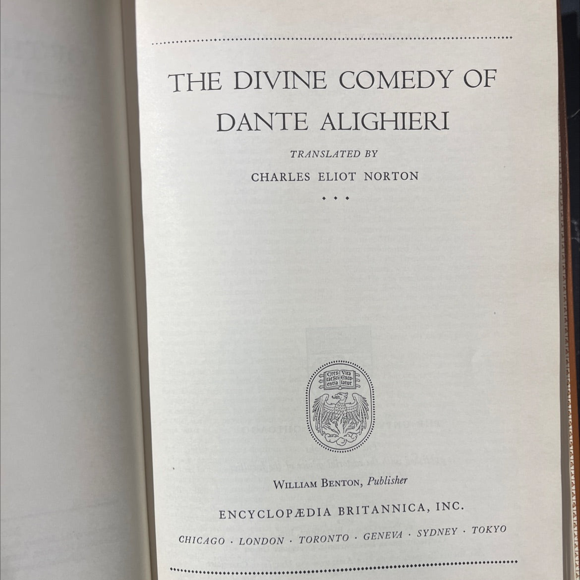the divine comedy of dante alighieri translated by charles eliot norton book, by dante alighieri, 1952 Hardcover image 2