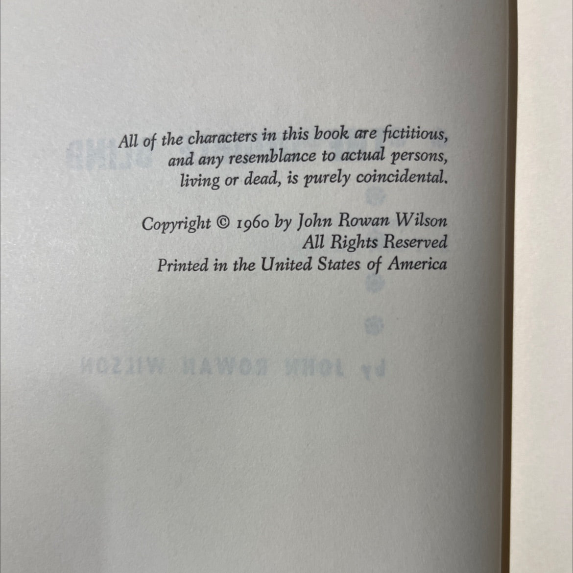 the double blind book, by john rowan wilson, 1960 Hardcover image 3