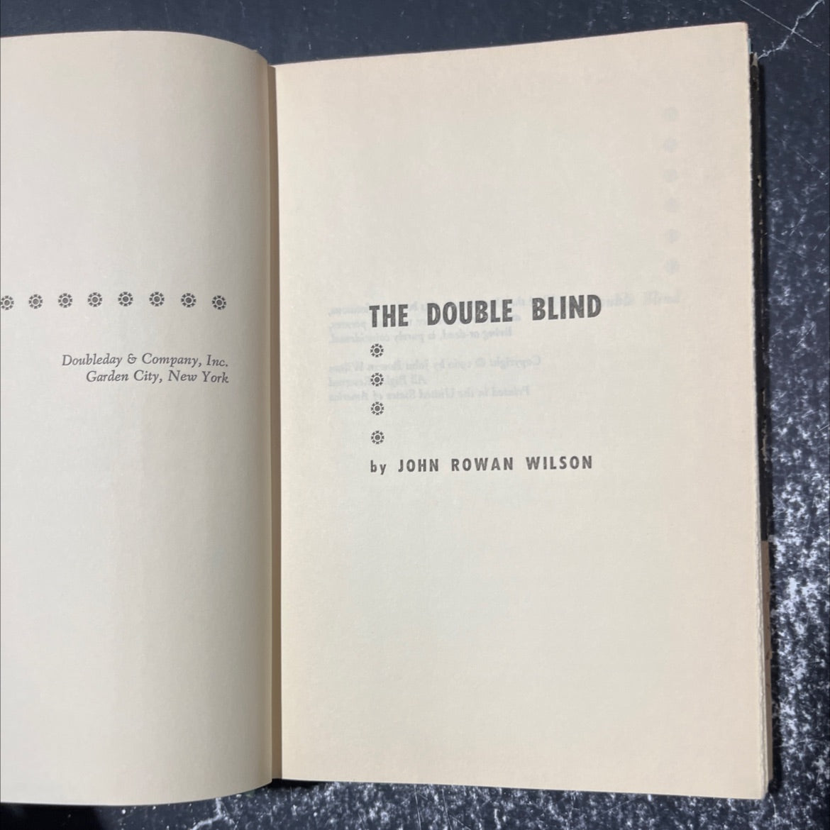 the double blind book, by john rowan wilson, 1960 Hardcover image 2