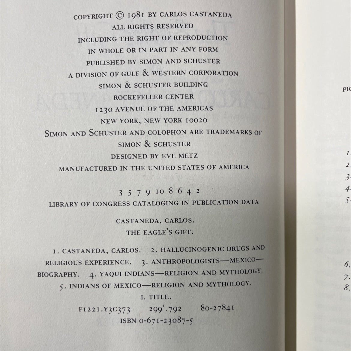 the eagle's gift book, by carlos castaneda, 1981 Hardcover image 3