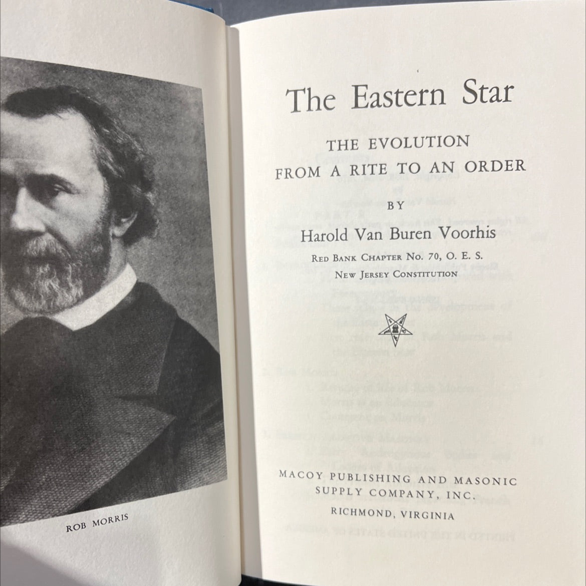 the eastern star the evolution from a rite to an order book, by Harold Van Buren Voorhis, 1976 Hardcover image 2