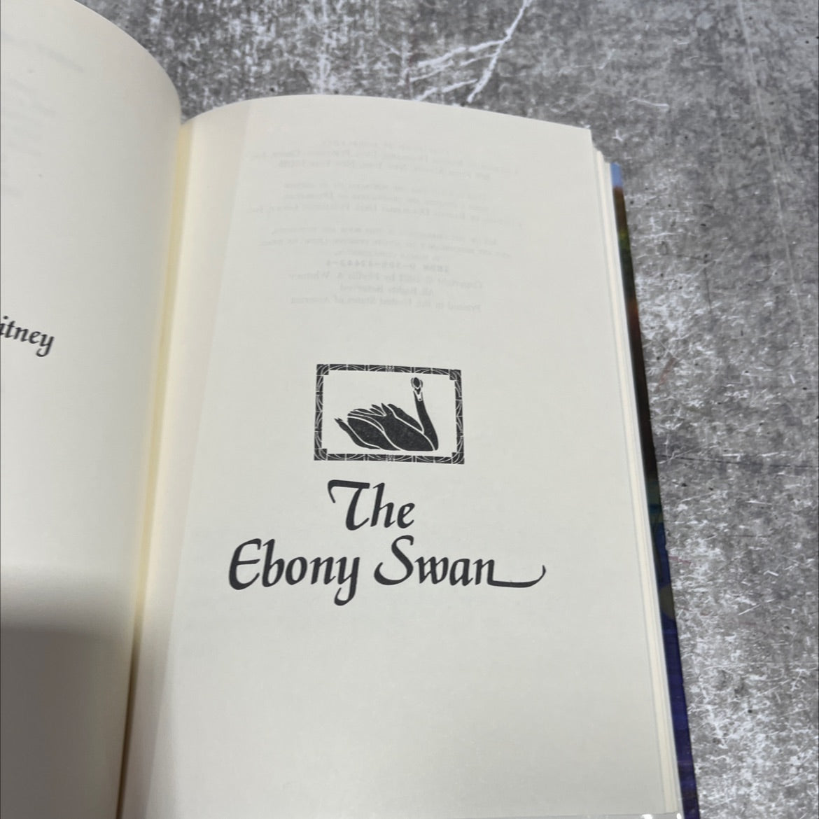 the ebony swan book, by Phyllis A. Whitney, 1992 Hardcover image 2