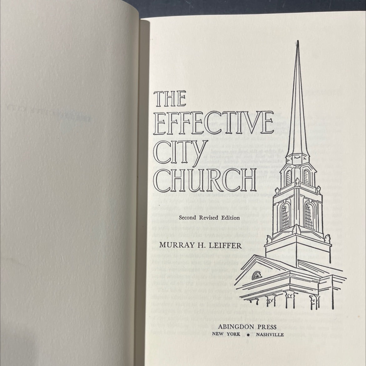 the effective city church book, by murray h. leiffer, 1961 Hardcover image 2