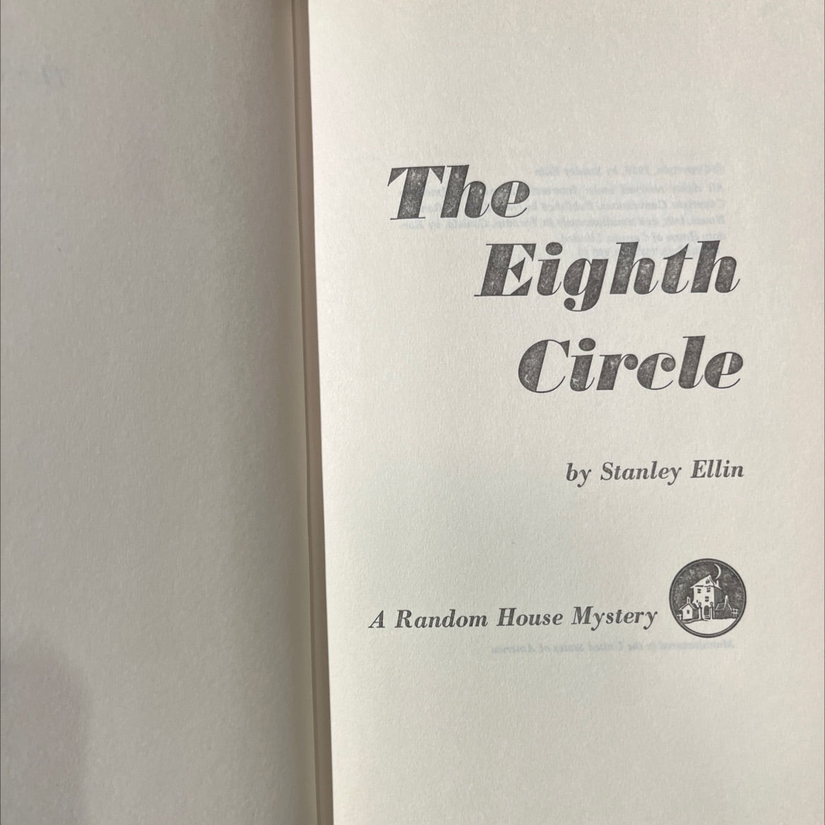 the eighth circle book, by stanley ellin, 1958 Hardcover image 2