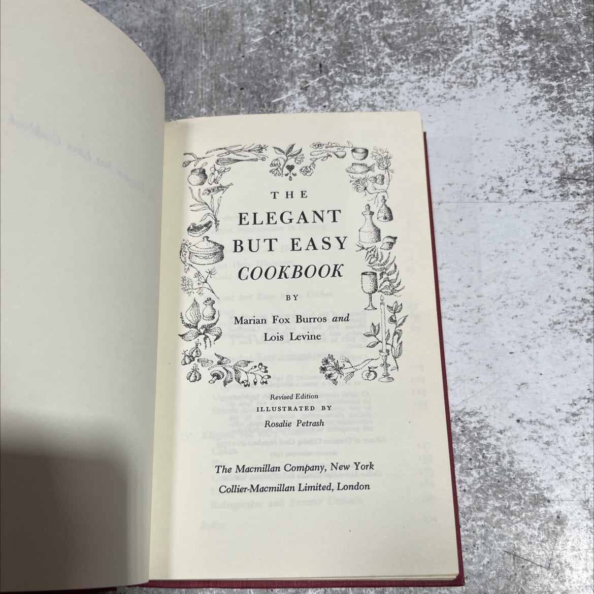 the elegant but easy cookbook book, by Marian F. Burros and Lois L. Levine, 1967 Hardcover image 2