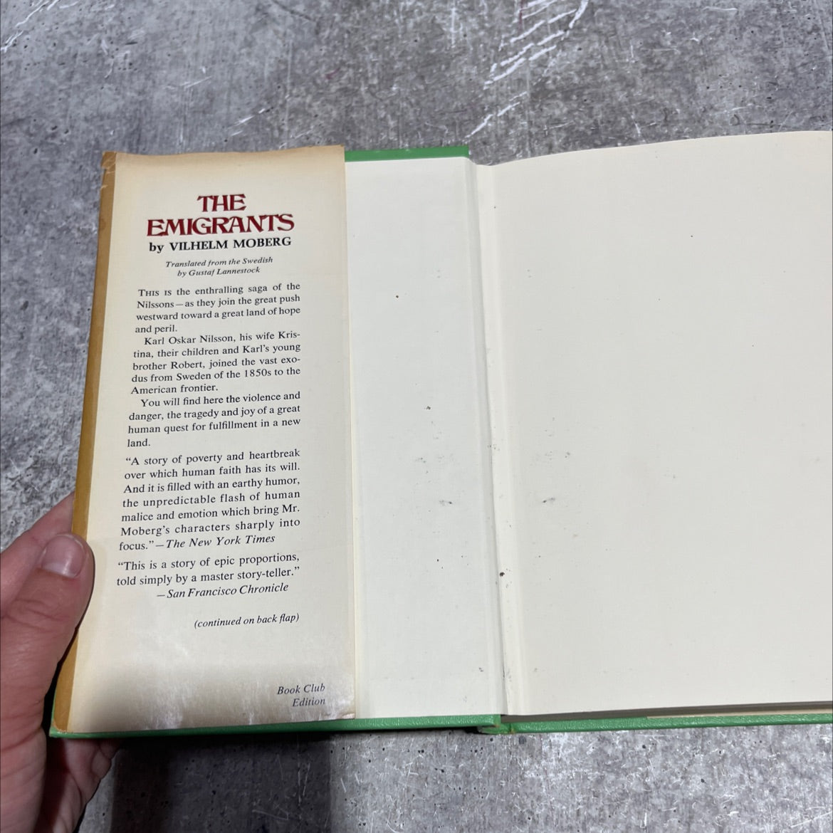 the emigrants book, by vilhelm moberg, 1951 Hardcover image 4
