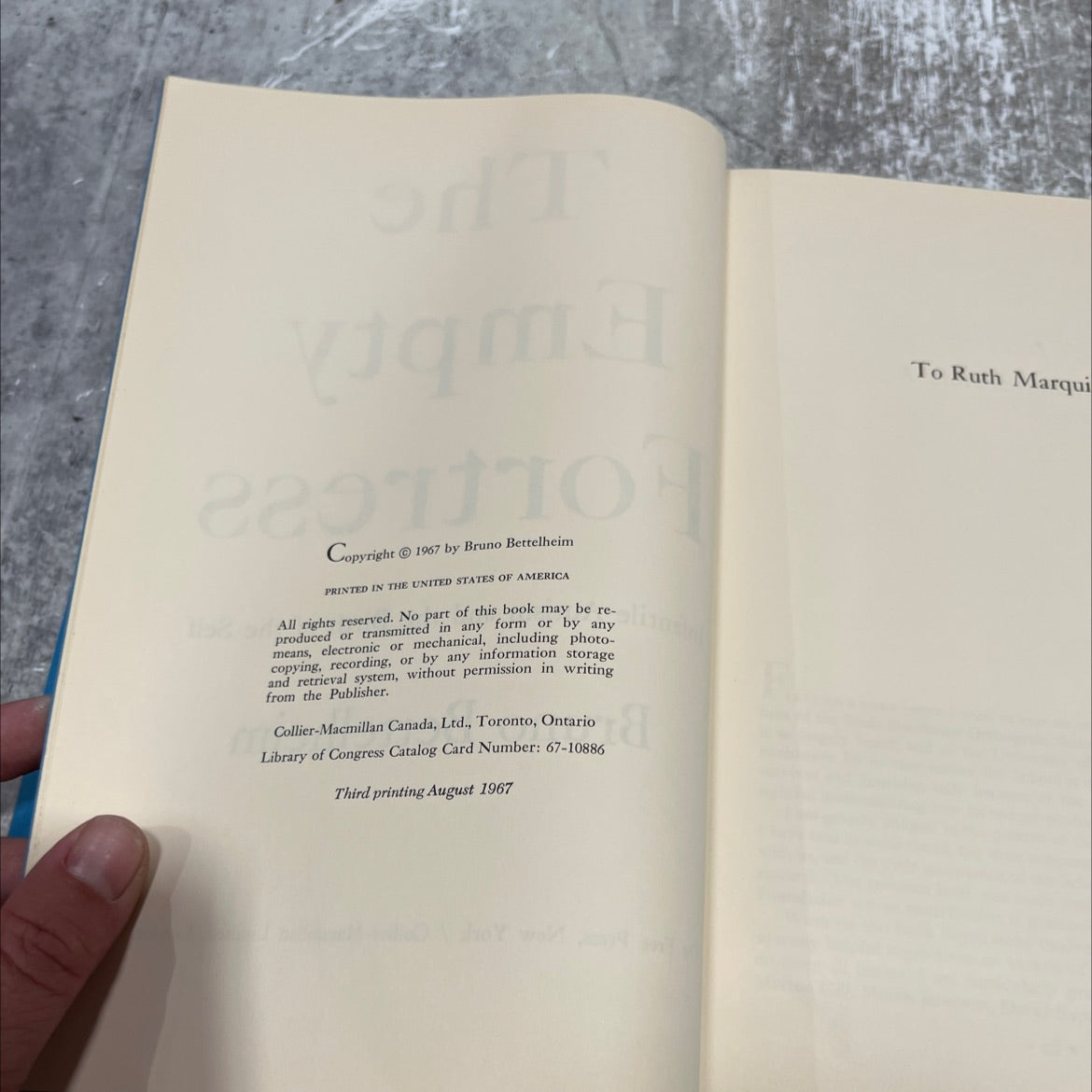 the empty fortress infantile autism and the birth of the self book, by bruno bettelheim, 1967 Hardcover image 3