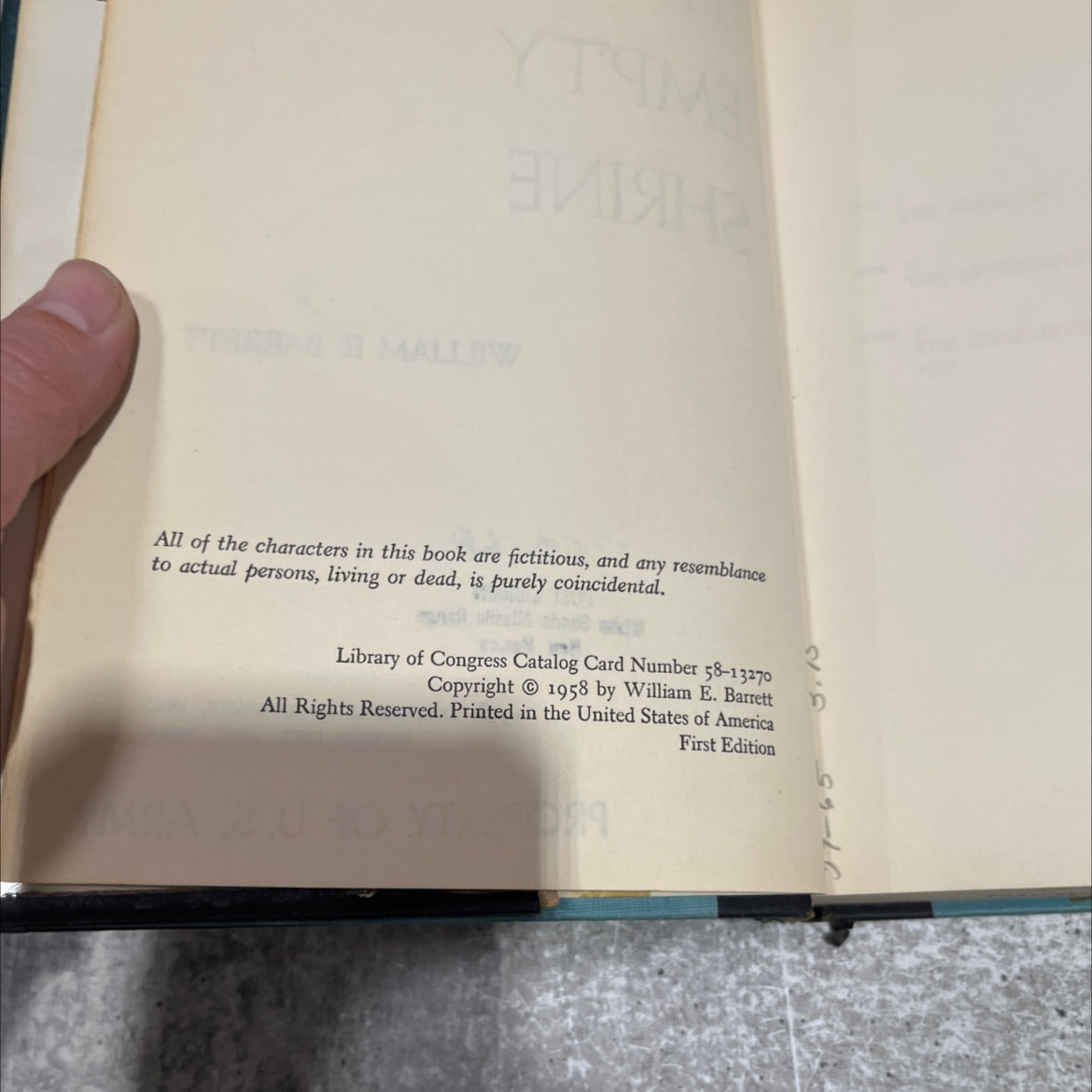 the empty shrine book, by william e barrett, 1958 Hardcover image 3