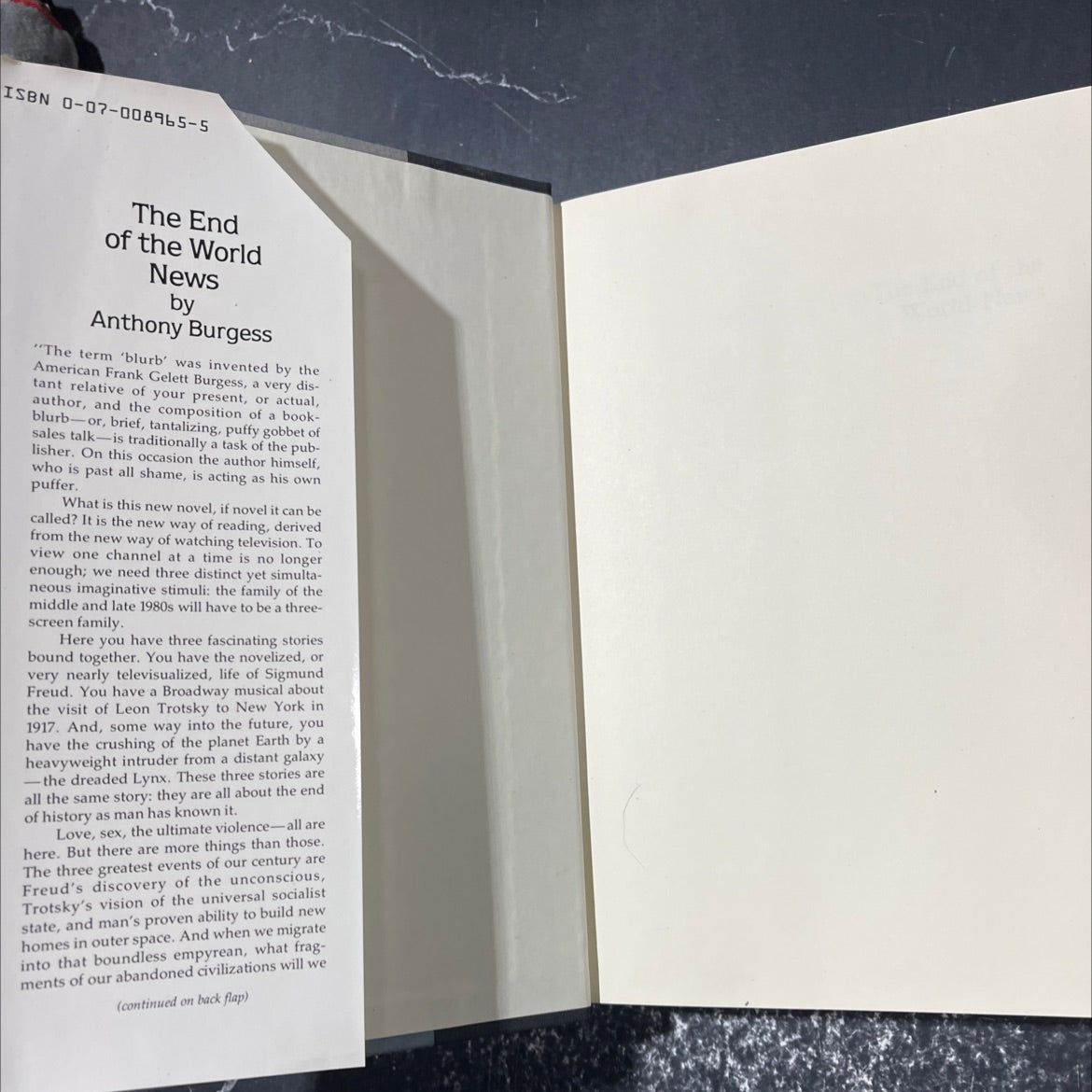 the end of the world news book, by Anthony Burgess, 1983 Hardcover image 4