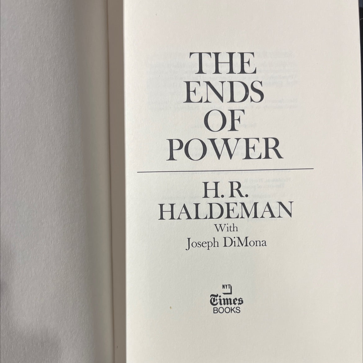 the ends of power book, by H.R. Haldeman, 1978 Hardcover image 2