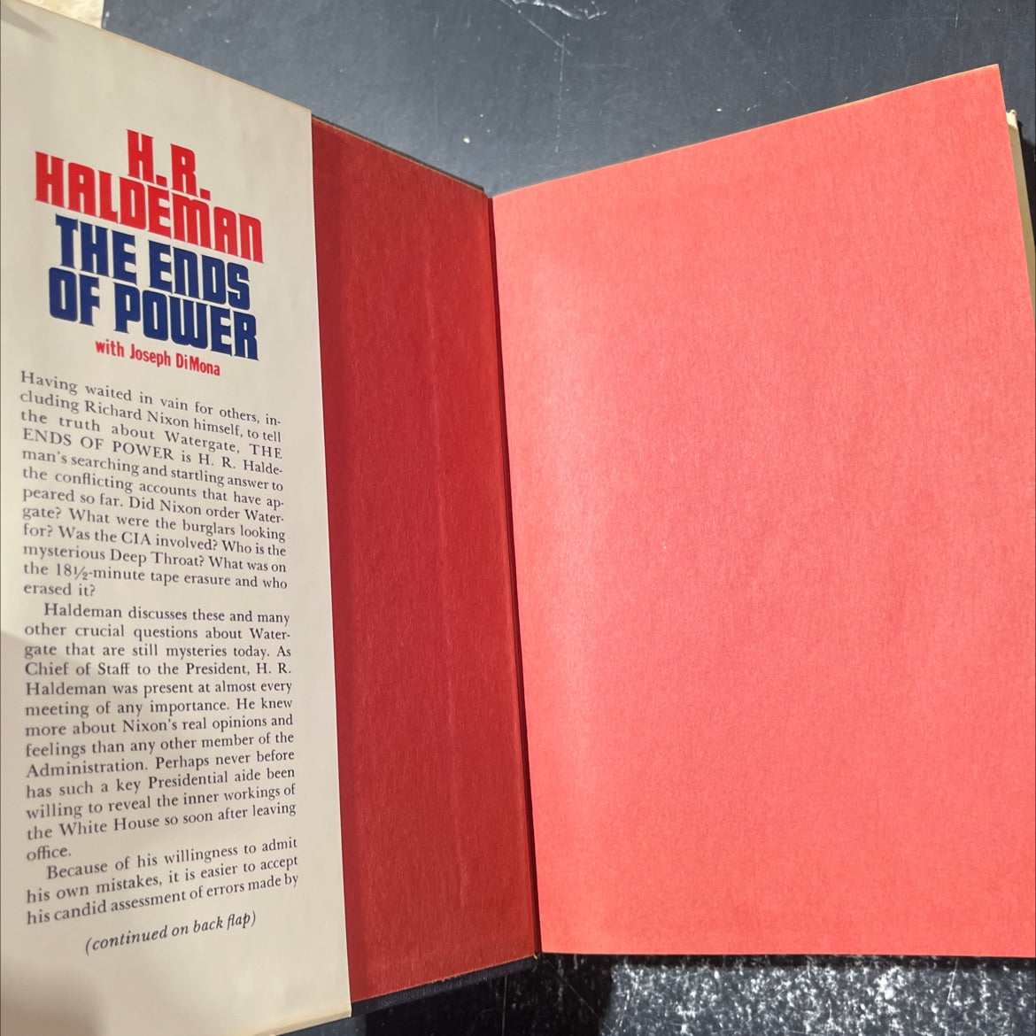 the ends of power book, by H.R. Haldeman, 1978 Hardcover image 4