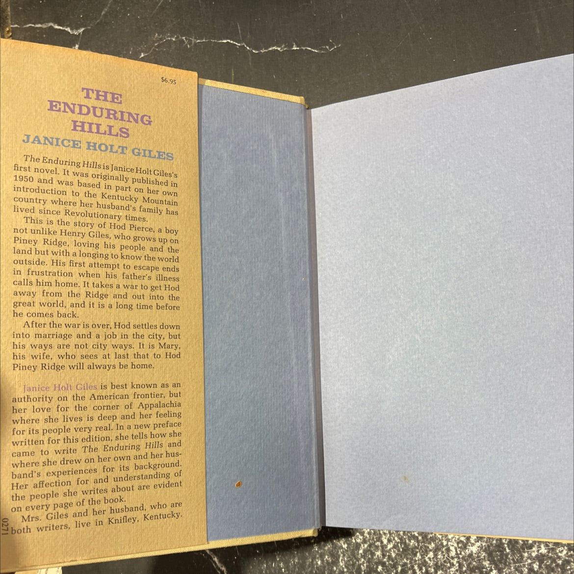 the enduring hills book, by janice holt giles, 1971 Hardcover image 4