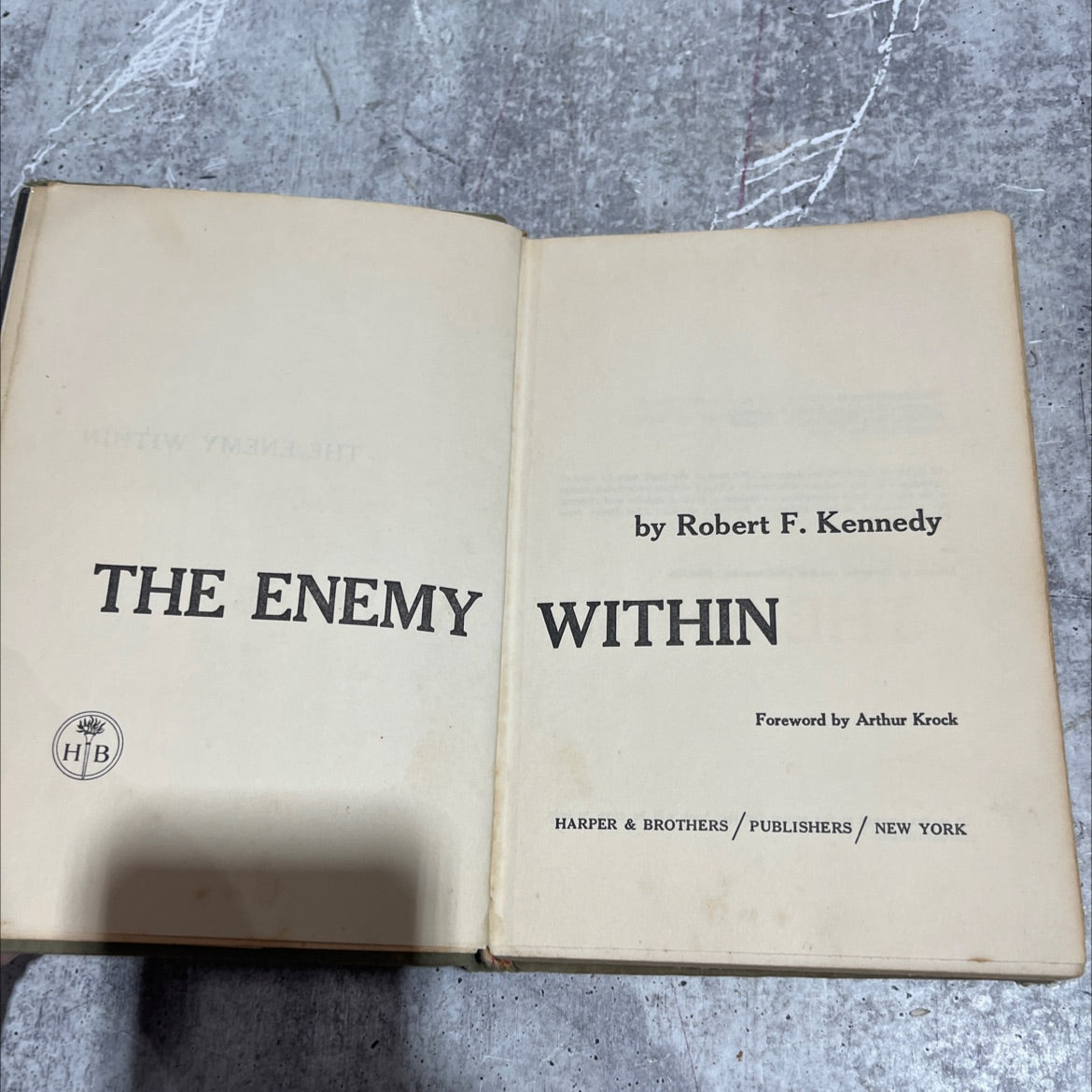 the enemy within book, by Robert F. Kennedy, 1960 Hardcover image 2