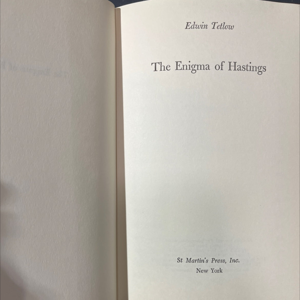 the enigma of hastings book, by edwin tetlow, 1974 Hardcover image 2