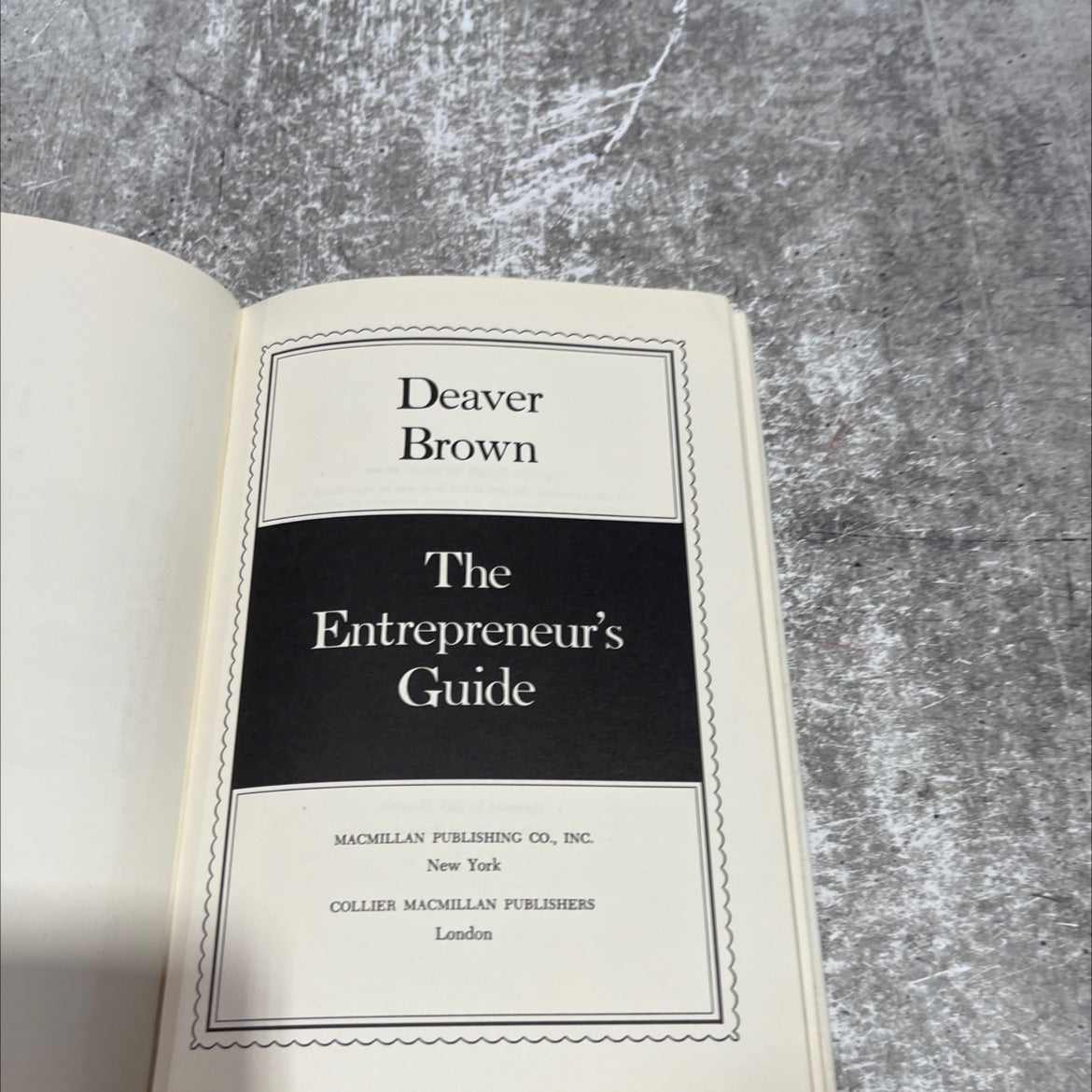 the entrepreneur's guide book, by Deaver Brown, 1980 Hardcover image 2
