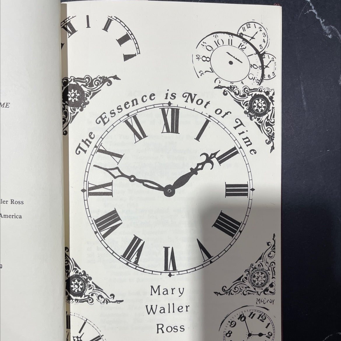 the essence is not of time book, by Mary Waller Ross, 1984 Leather image 2