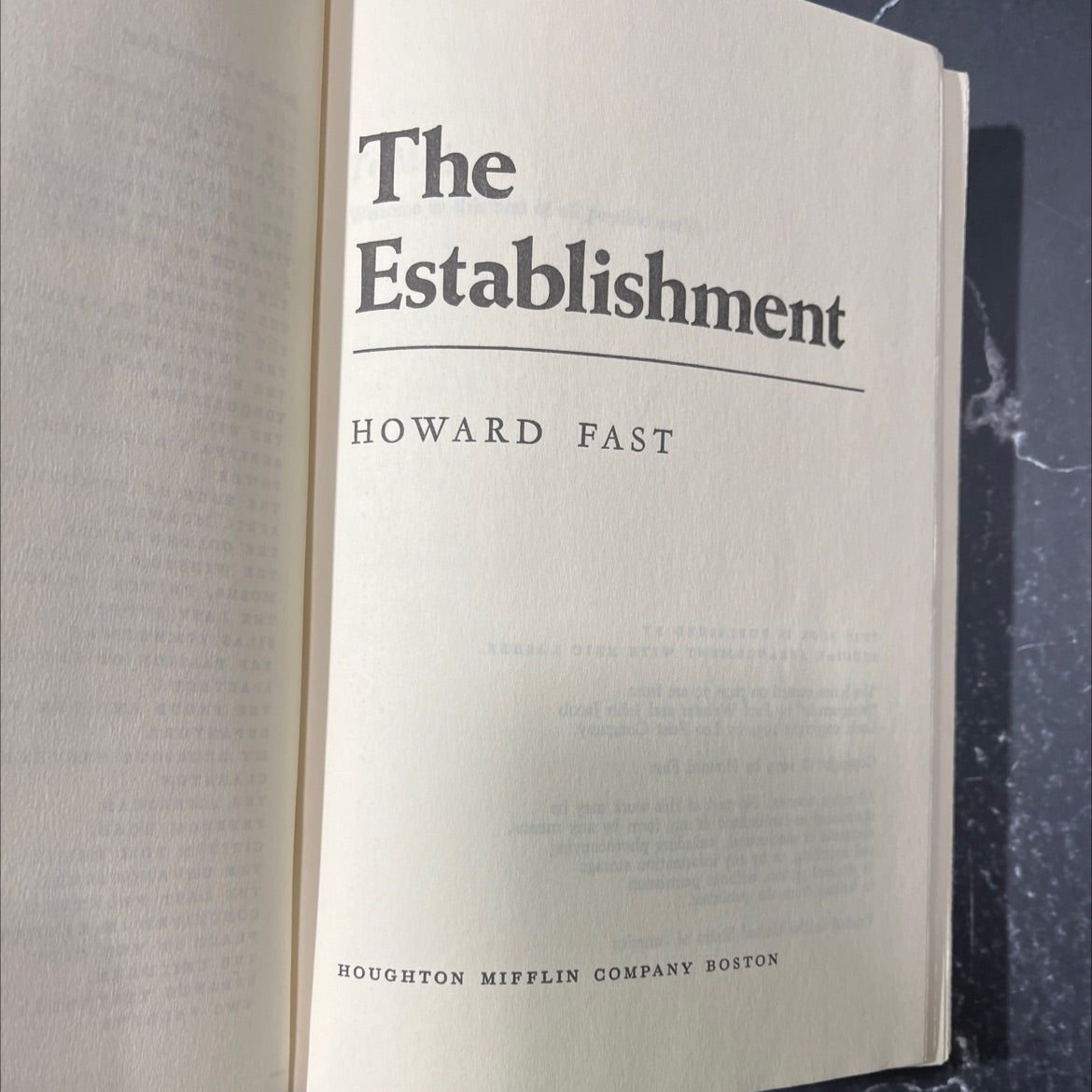 the establishment book, by howard fast, 1979 Hardcover image 2