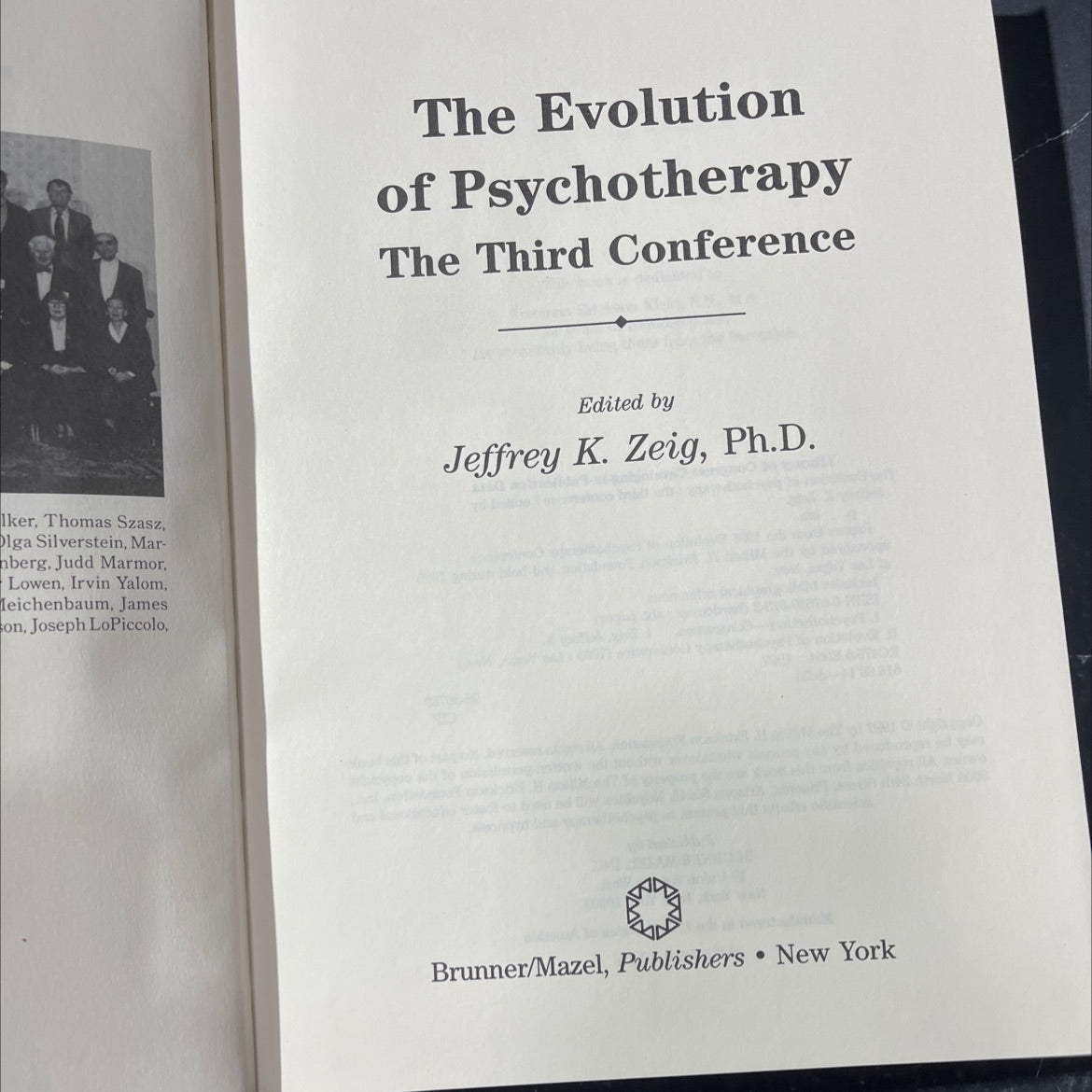 the evolution of psychotherapy the third conference book, by Jeffrey K. Zeig, 1997 Hardcover image 2