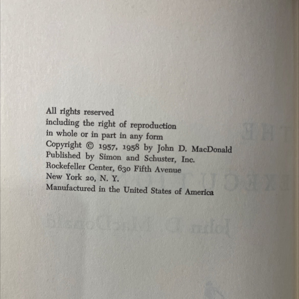 the executioners book, by John D. MacDonald, 1958 Hardcover image 3