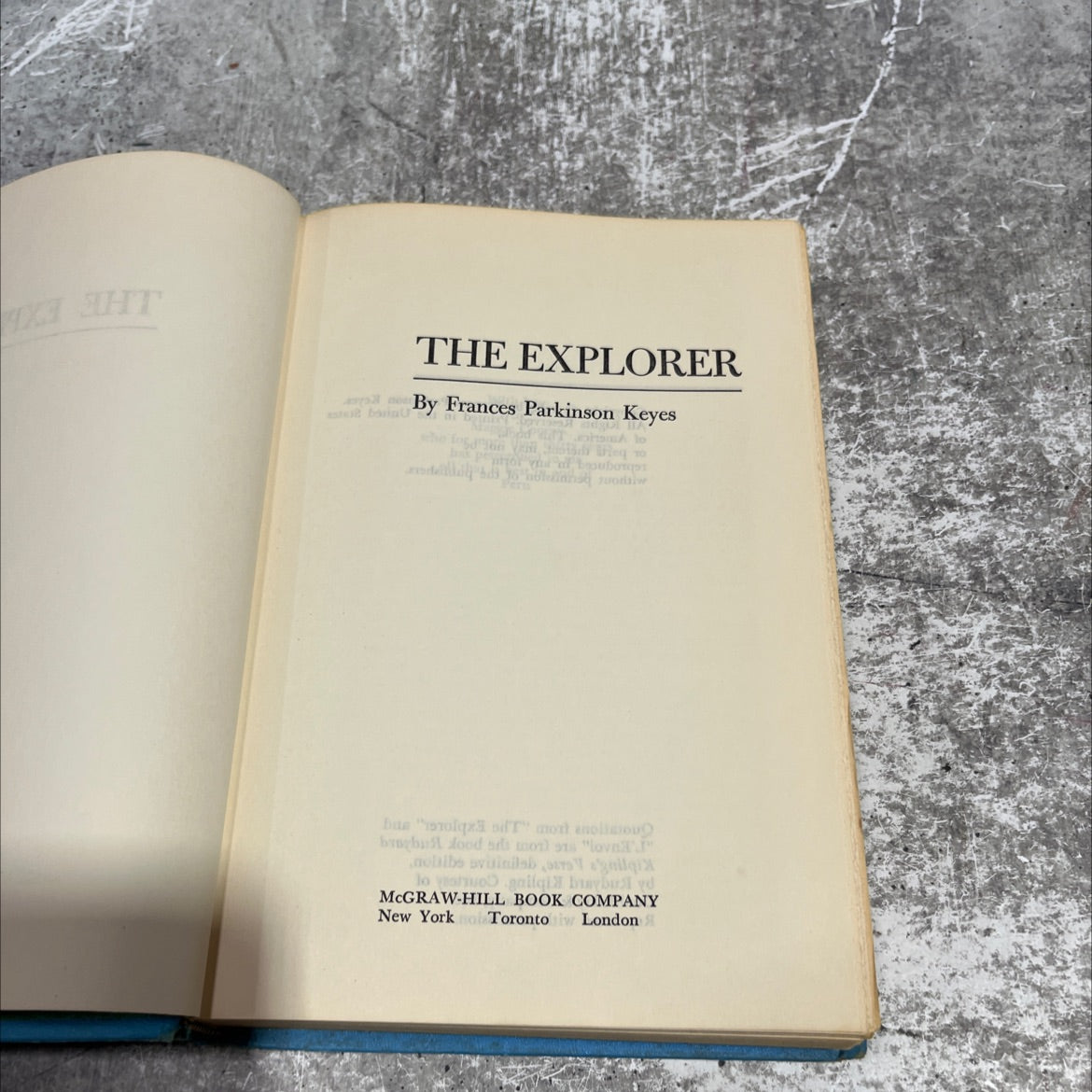 the explorer book, by Frances Parkinson Keyes, 1964 Hardcover image 2