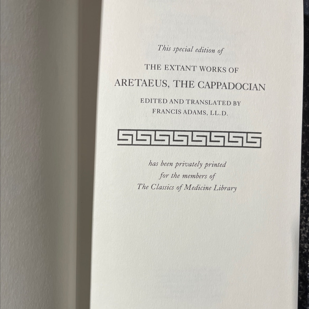 the extant works of aretaeus, the cappadocian book, by Aretaeus, 1990 Leather image 2