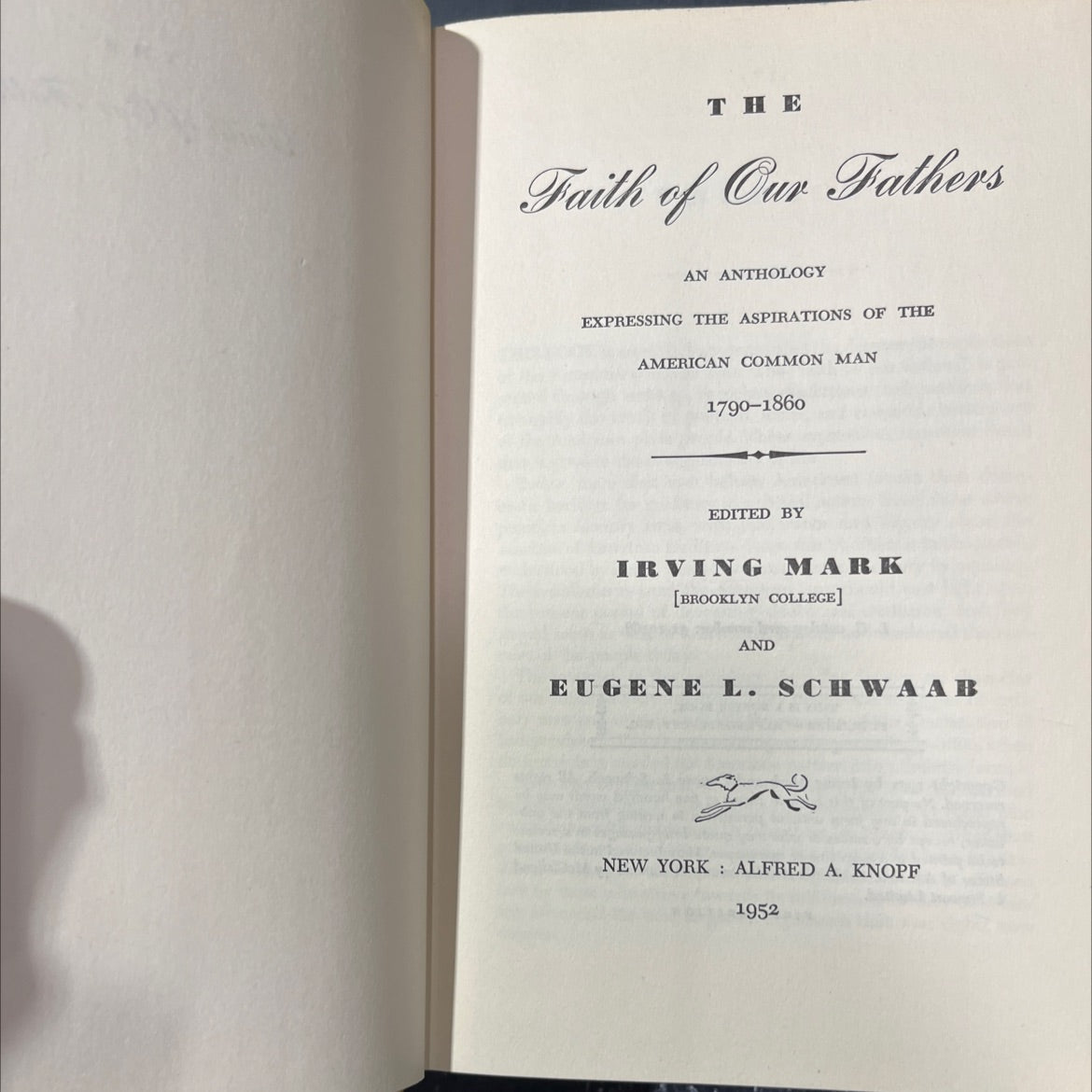 the faith of our fathers an anthology expressing the aspirations of the american common man 1790-1860 book, by irving image 2