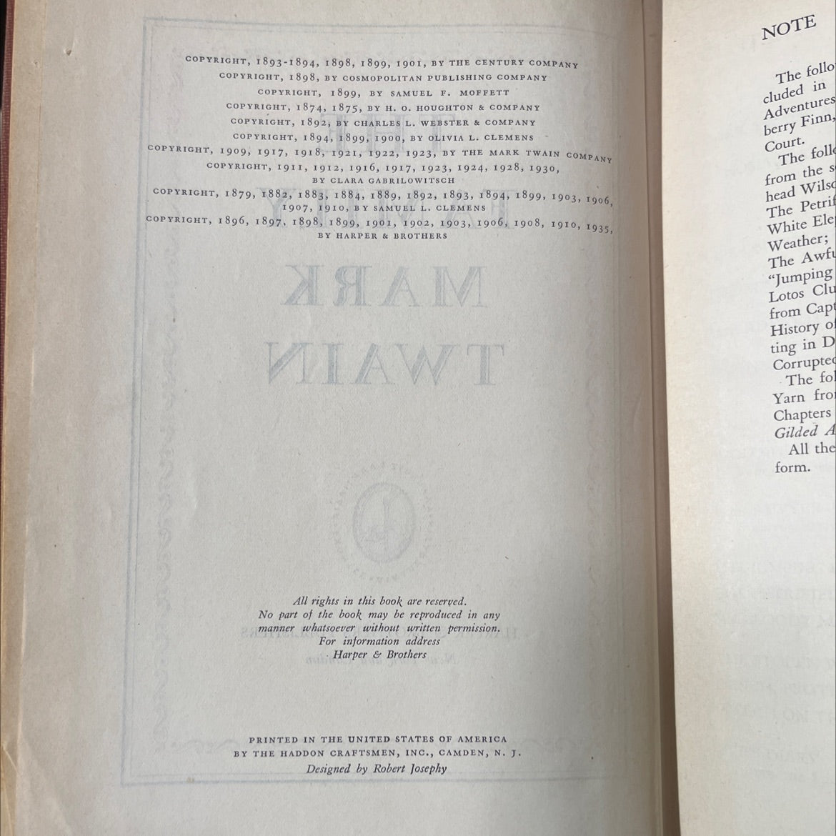 the family mark twain book, by mark twain, 1935 Hardcover image 3