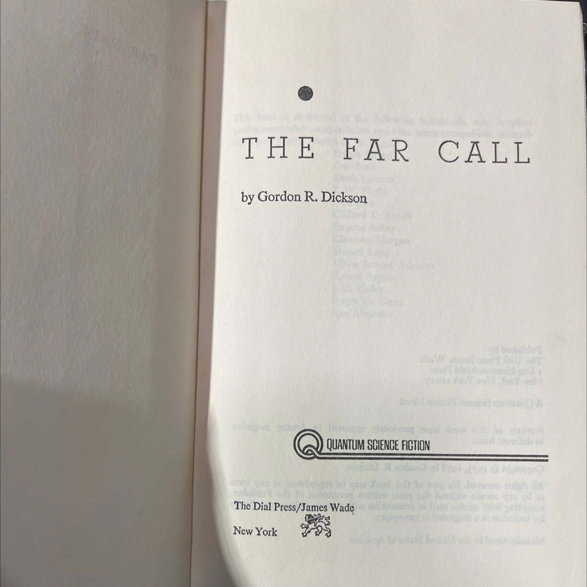 the far call book, by gordon r. dickson, 1978 Hardcover image 2
