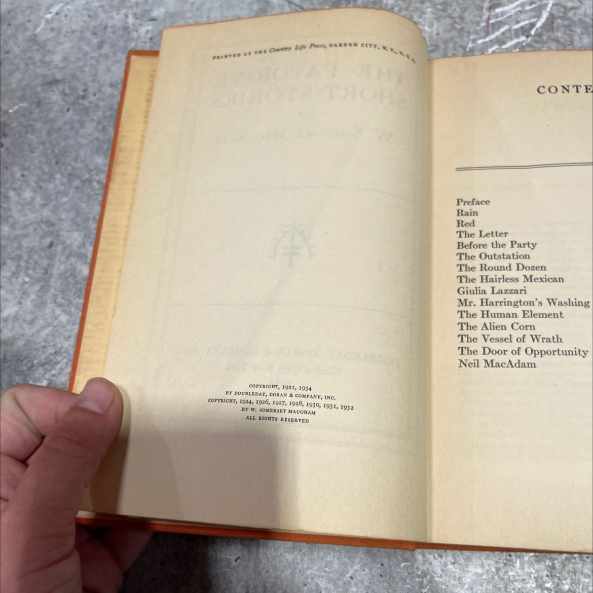 the favorite short stories of w. somerset maugham book, by w. somerset maugham, 1937 Hardcover image 3
