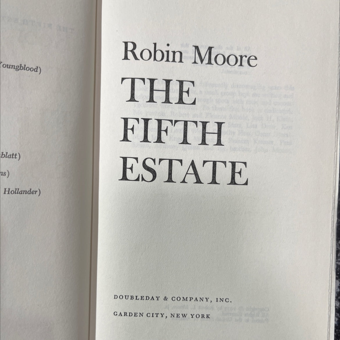 the fifth estate book, by Robert L. Moore, Jr., 1973 Hardcover image 2